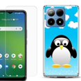 thumbnail image 1 of For Boost Mobile Summit 5G Shockproof Phone Case Cover with Tempered Glass Screen Protector, by OneToughShield - Penguin, 1 of 2