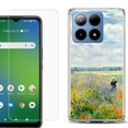 thumbnail image 1 of For Boost Mobile Summit 5G Shockproof Phone Case Cover with Tempered Glass Screen Protector, by OneToughShield - Poppy Field, 1 of 2