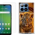 thumbnail image 1 of For Boost Mobile Summit 5G Shockproof Phone Case Cover with Tempered Glass Screen Protector, by OneToughShield - Tiger Cub, 1 of 2