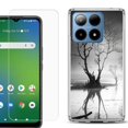 thumbnail image 1 of For Boost Mobile Summit 5G Shockproof Phone Case Cover with Tempered Glass Screen Protector, by OneToughShield - Tree BW, 1 of 2