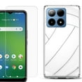 thumbnail image 1 of For Boost Mobile Summit 5G Shockproof Phone Case Cover with Tempered Glass Screen Protector, by OneToughShield - Volleyball, 1 of 2