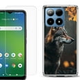 thumbnail image 1 of For Boost Mobile Summit 5G Shockproof Phone Case Cover with Tempered Glass Screen Protector, by OneToughShield - Wolf Autumn, 1 of 2