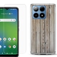 thumbnail image 1 of For Boost Mobile Summit 5G Shockproof Phone Case Cover with Tempered Glass Screen Protector, by OneToughShield - Wood Print, 1 of 2