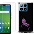 thumbnail image 1 of For Boost Mobile Summit 5G Shockproof Phone Case Cover with Tempered Glass Screen Protector, by OneToughShield - Zebra Running, 1 of 2