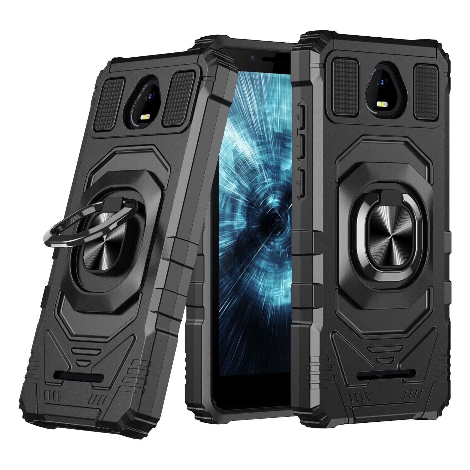 SV55 SCHOK Volt Shockproof Case Black, Phone Cover with Ring Stand