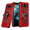 thumbnail image 1 of For Boost SCHOK Volt SV55 Case Shockproof Ring Stand Built In Megnat Phone Cover With Free Tempered Glass Screen Protector - Red, 1 of 5