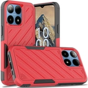 For Boost Summit 5G Noble lined shockproof dual layer hybrid - Black/Red
