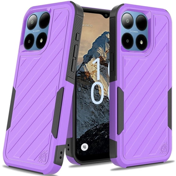 For Boost Summit 5G Slim Shockproof Hybrid Cover Cellphone Case - Noble Lined Purple
