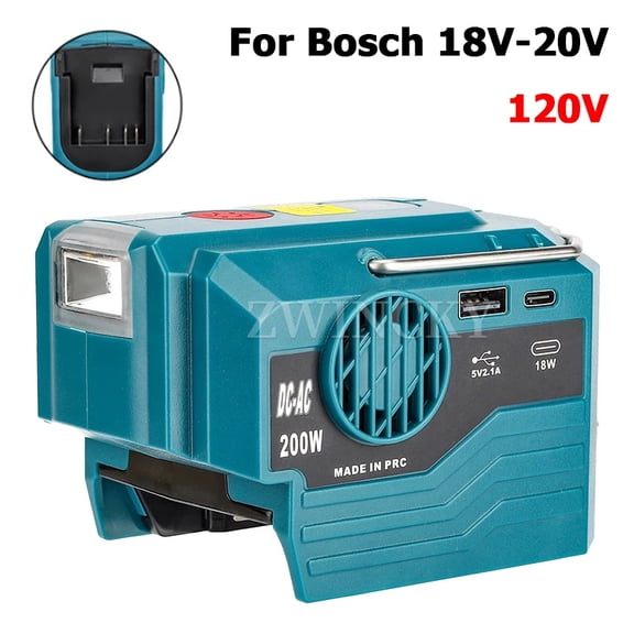 For Bos*ch 18V 20V Battery Portable Power Inverter 120-220V Outdoor Mobile Lithium Battery Inverter