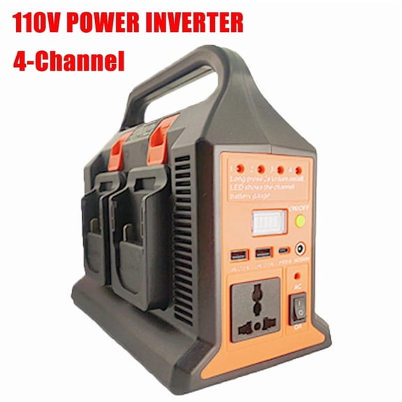 For Bos*ch 18V bat609 Lithium Battery Power Inverter 300W To 110V Power Bank Converter 4 Channels