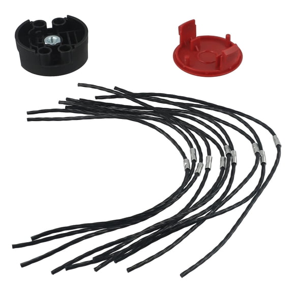 For Bosch For AFS 23 37 String Trimmer Line Set,With Red Cover Cap And Black Cutting Head,3.5mm Nylon Line 38Cm For Brush