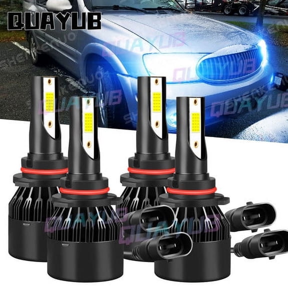 For Buick Century 1990 2004-2005 4x Ice Blue LED High/Low Beam 9005 9006 Headlight Bulbs
