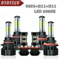 thumbnail image 1 of For Buick Encore 2013-2019 2020 LED Headlight Fog Light Bulbs Kit 9005+H11+H11, 1 of 15