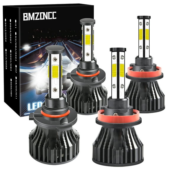 For Buick Encore 2013-2020 LED Headlight Bulbs 4-side 9005 H11 High Low Beam H11 4x Bulbs Combo