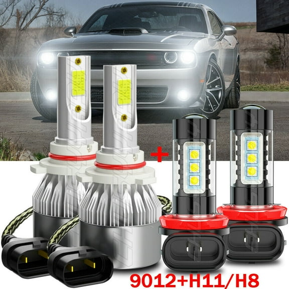 For Buick Envision 2016-2018 Combo White LED Headlights + Fog Lights 4x Bulb Kit