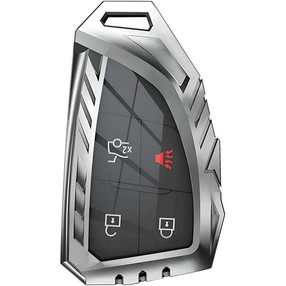 For Buick Key Fob Cover,Metal Cover for Buick Avenir Envision S 3 4 5 Button GMC Yukon Chevy Suburban Tahoe GMC with Keychain