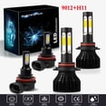 thumbnail image 1 of For Buick Lacrosse 2014 2015 2016 Headlights 9012 High/Low Beam+ H11 Fog light Bulbs 4pc, 1 of 13