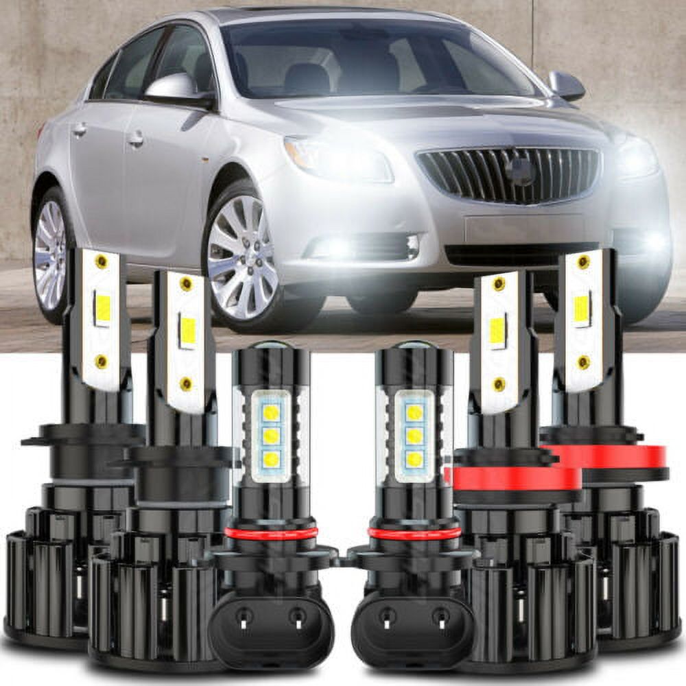 For Buick Regal 2011-2013 Combo 6X LED Headlights High Low + Fog Light ...