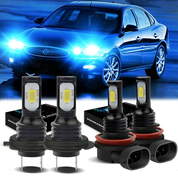 For Buick Regal 2011-2013 Headlights H7 H11 High/Low Beam Kit 8000K Ice Blue