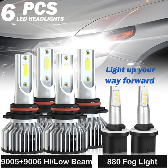 For Buick Rendezvous 2002-2007 9005 9006 880 4side LED Headlights + Fog Light 6X Bulbs 500% Brighter than Halogen