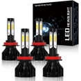 thumbnail image 1 of For Buick Verano 2012-2017 LED Headlight Bulbs H9 High Beam + H11 Low Beam 4pc, 1 of 11