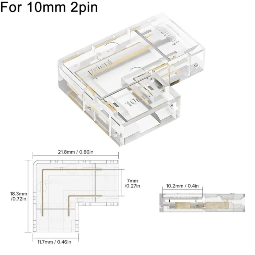 For CCT FCOB RGB Strip Lights Quick Connect L Shape Corner 90 Degree ...