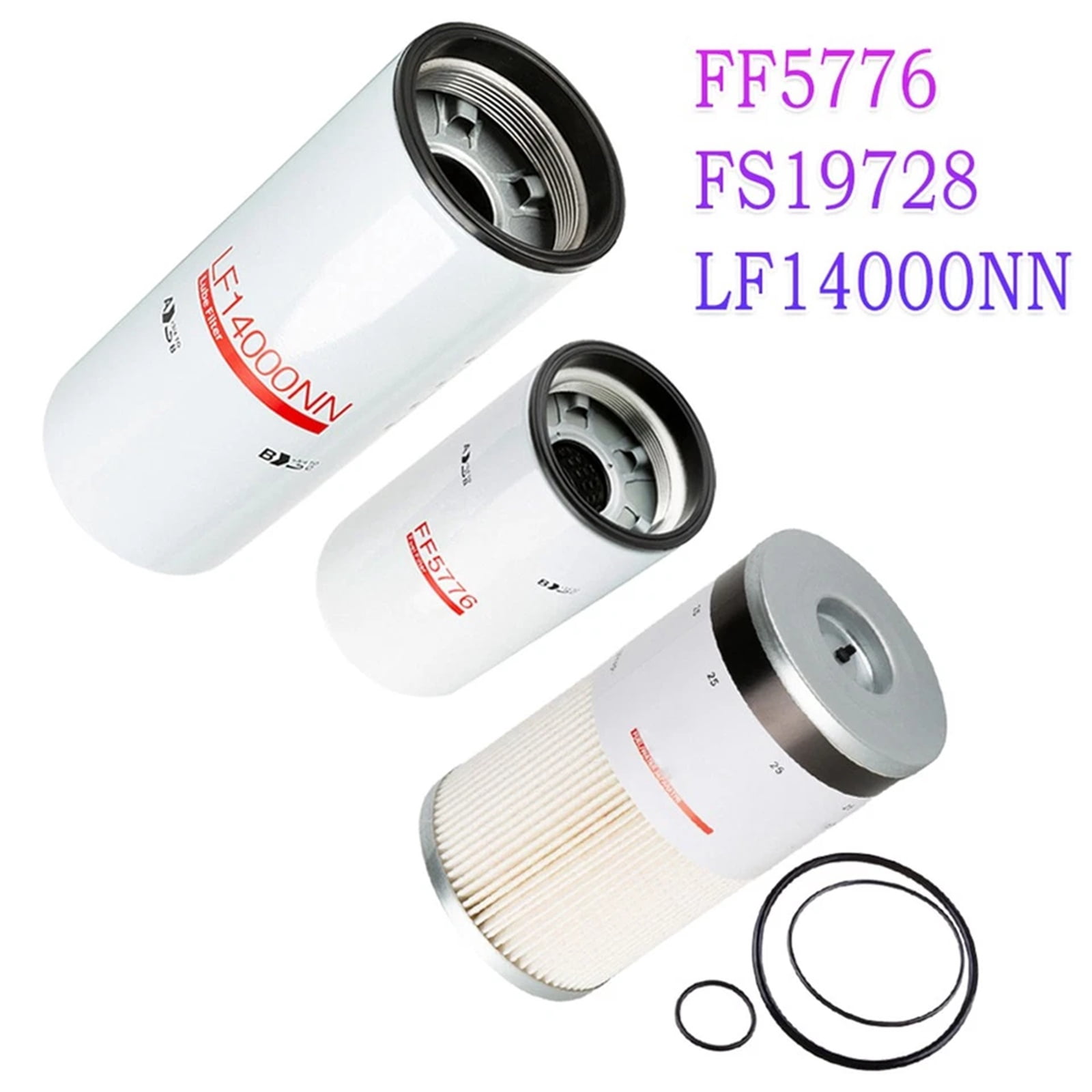 For CUMMINS ISX15 OIL CHANGE KIT LF14000NN, FF5776, FS19728 Fuel Filters