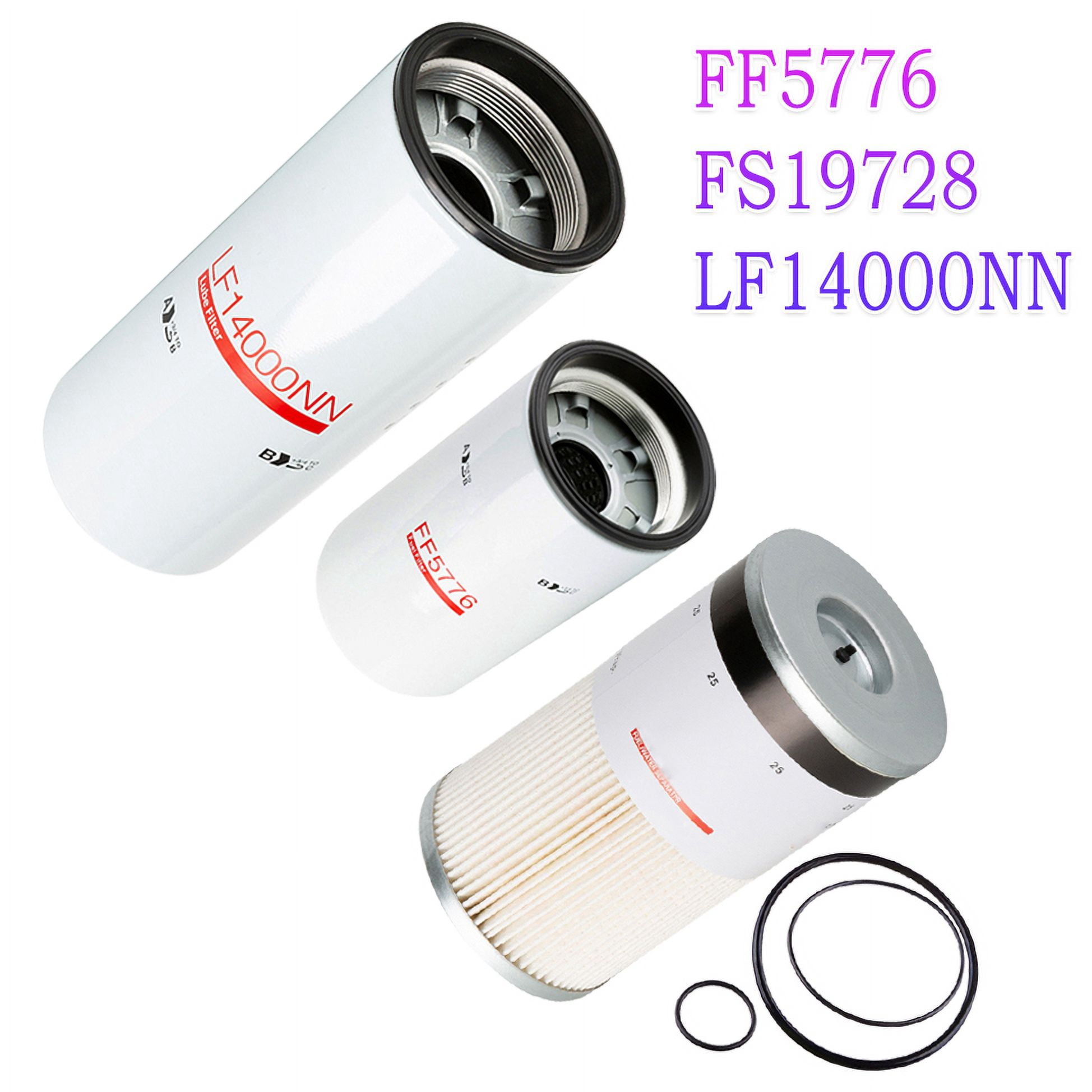 For CUMMINS ISX15 OIL CHANGE KIT LF14000NN, FF5776, FS19728 Fuel Filters