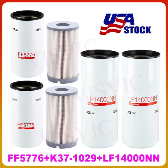 For CUMMINS ISX15 OIL CHANGE KIT LF14000NN, FF5776, K37-1029 Filter Kit 2Set