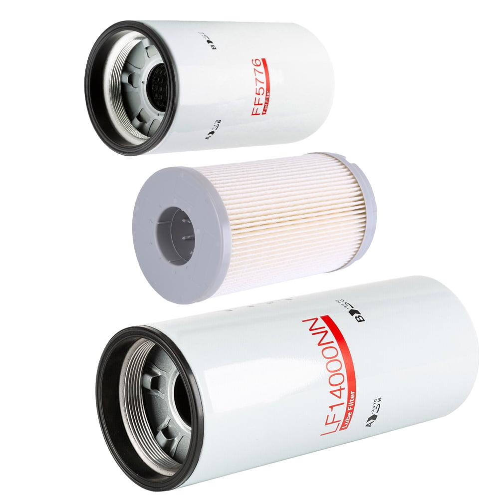 For CUMMINS ISX15 OIL CHANGE KIT LF14000NN, FF5776, K37-1029 Fuel Filters Set