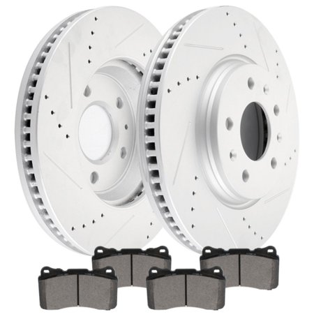 For Cadillac 03-05 CTS 05-08 STS V 5 Lug Front Brake Rotors And Metallic Pads