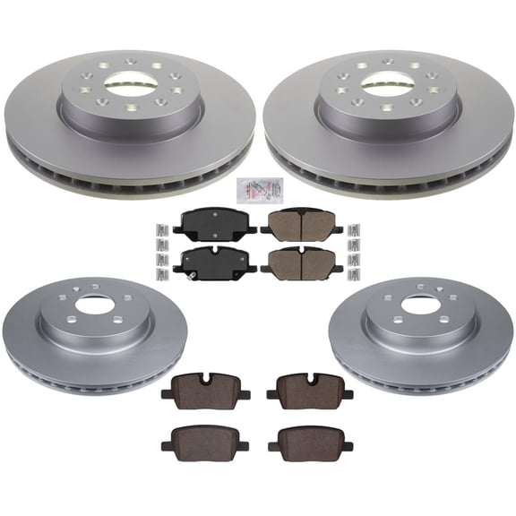 For Cadillac CT5 2021-2023 Front and Rear Coated Brake Rotors & Disc Brake Pads
