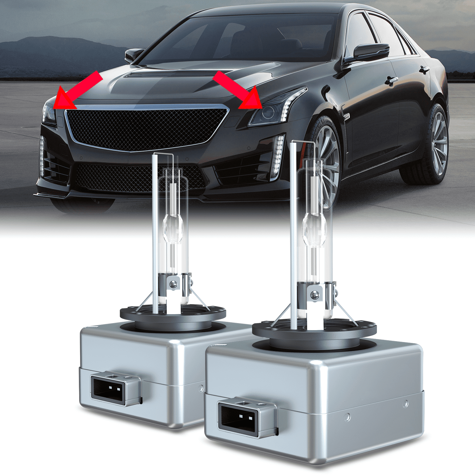 For Cadillac CTS 2014 2015 2016 2017 2018 2019 D3S HID Headlight Bulbs Low & High Beam 2pcs