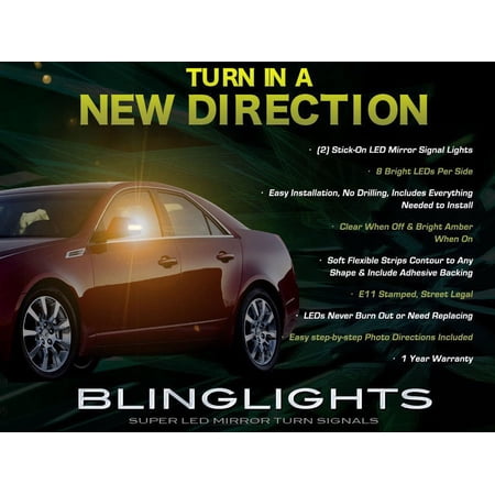 For Cadillac CTS Side View Mirror LED Turnsignals LEDs Turn Signals Mirrors Signalers Lamps Lights