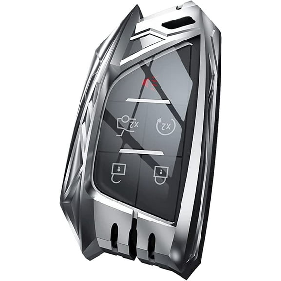 For Cadillac Escalade Key Fob Cover, Metal Key Fob Case for Cadillac Escalade CTS SRX XT4 ATS STS CT6 SRX with Keychain