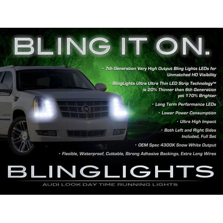 For Cadillac Escalade LED DRL Strip Lights Day Time Running Lamps Headlamps Headlights Head LEDs DRLs