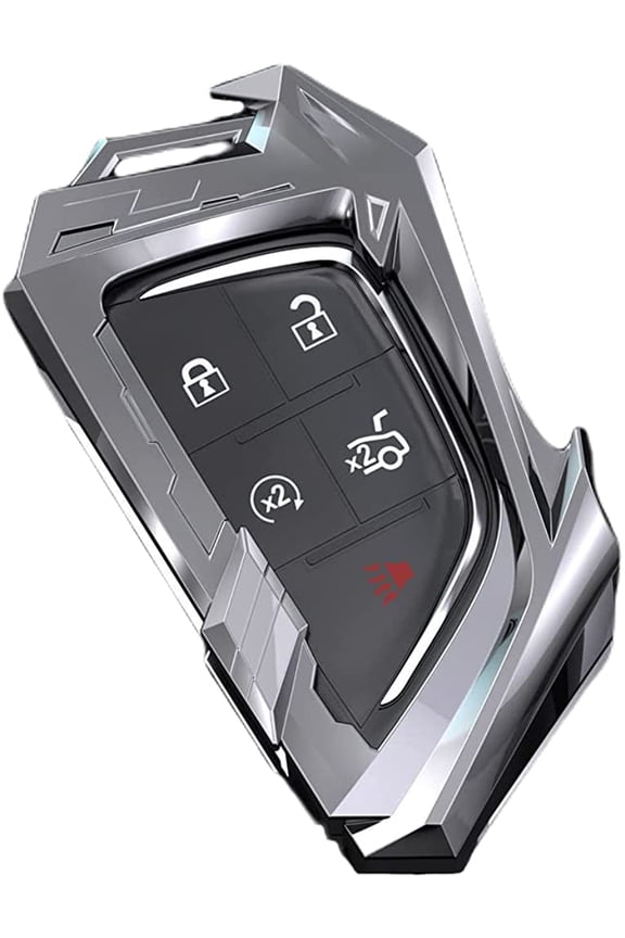 For Cadillac Key Fob Cover, metal Key Fob Case Compatible with 2020-2021 Cadillac CT5 CT6 XTS XT4 XT5 ATS,etc with Keychain