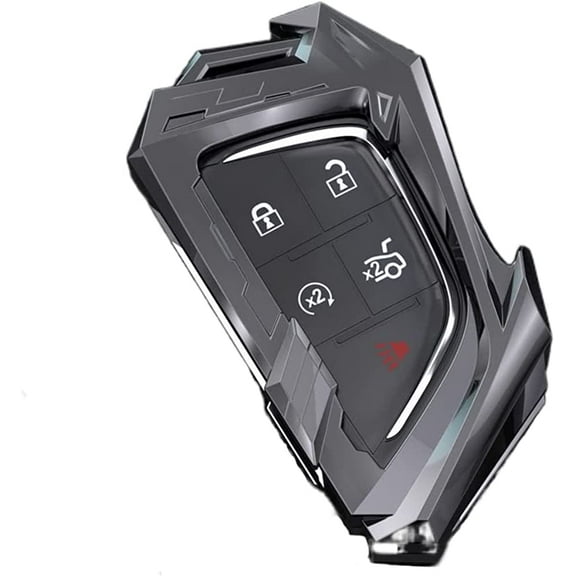 For Cadillac Key Fob Cover, metal Key Fob Case Compatible with 2020-2021 Cadillac CT5 CT6 XTS XT4 XT5 ATS,etc with Keychain