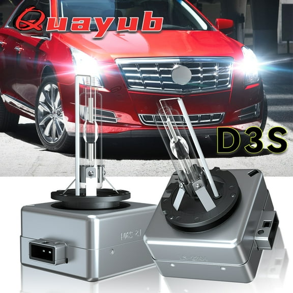 Quayub D3S 6000K Bright White HID Headlights  High & Low Beam Replacement for Cadillac XTS 2013-2017, 2 Bulbs