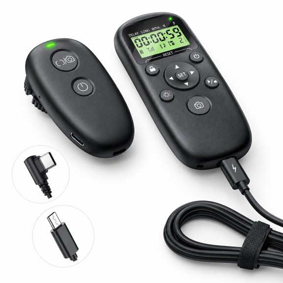 For Camera Wireless Rechargeable Timer Shutter Release Remote Control