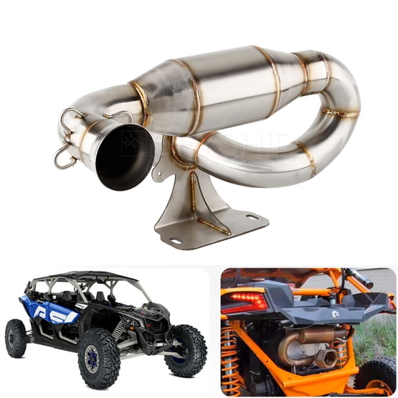 For Can Am Maverick X3 XMR Turbo R 2018 Modified Escape Motorcycle Exhaust Muffler Link Pipe 51MM Slip-on Tube System