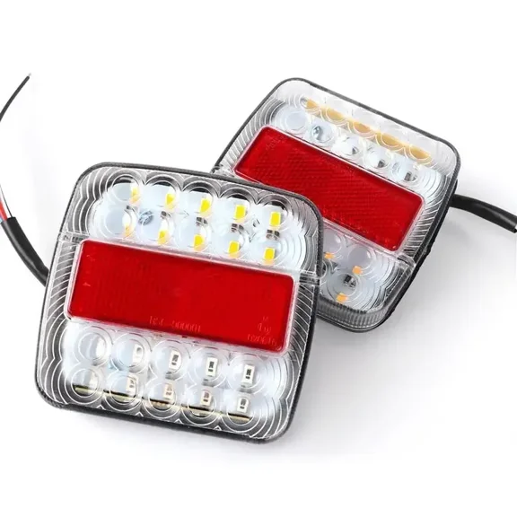 For Car Truck ATV 2Pcs 12V Trailer Tail Light LED Turn Signal Indicator Waterproof Rear Brake Light Number License Plate Light