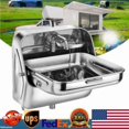 thumbnail image 1 of For Caravan Boat RV Camper Folding Sink Water Faucet Wash Basin Stainless Steel, 1 of 12