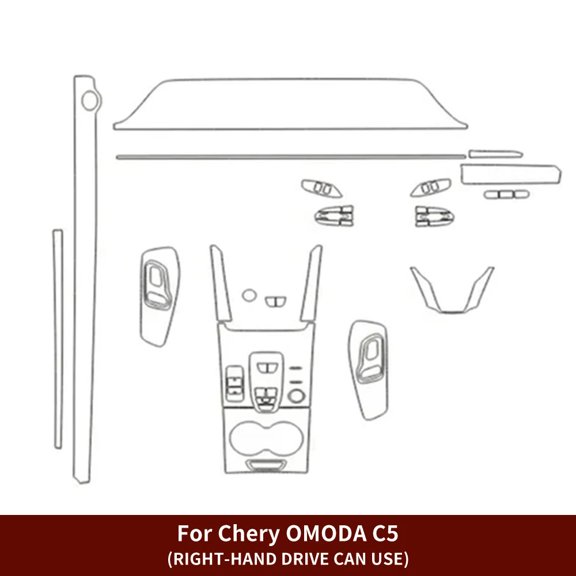 For Chery OMODA A5/C5 2022-2024 Anti-scratch Car Interior Film Dashboard piano board Shift Center Console Transparent TPU Film
