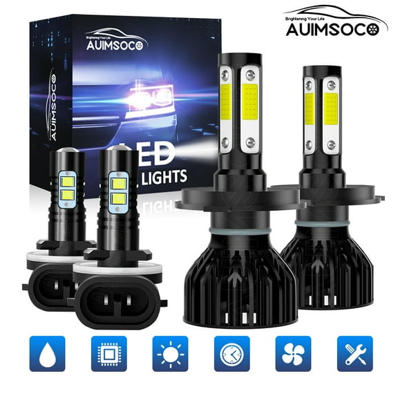 For Chevrolet Aveo 2004-2007 2008 H4 881 LED Headlight + Fog Light Combo Bulbs Canbus No Error Easy Install