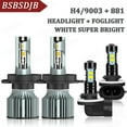 thumbnail image 1 of For Chevrolet Aveo 2004-2008 LED Headlight High/Low Beam + Fog Light Bulbs White, 1 of 13