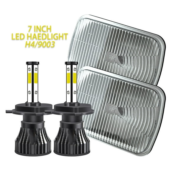 For Chevrolet C10 C20 C30 1981-1986 5x7" 7x6 Inch Rectangle Housing H4 LED Headlight Bulbs