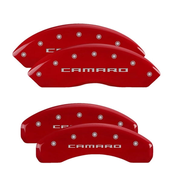 MGP Caliper Covers 14240SCA5RD Red Brake Covers for 2016-2020 Camaro LT LS RS Engraved with Camaro (Front and Rear Covers), camaro (gen 5)