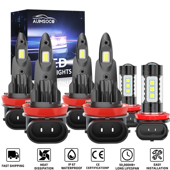 For Chevrolet Captiva Sport 2012-2015 Combo H9 H11 H11 LED Headlight Bulbs Combo High Low Beam & Fog Light KIT, 6500K Cool White 60000LM Super Bright