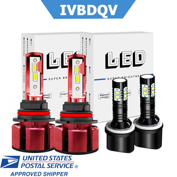 For Chevrolet Cavalier 2000-2005 LED Headlight 9007 High/Low Beam+880 Fog Light Bulbs 4Pcs